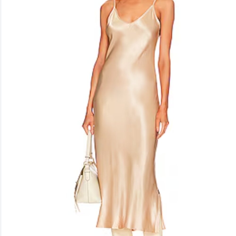 Enza Costa Bias Cut Slip Dress - beige